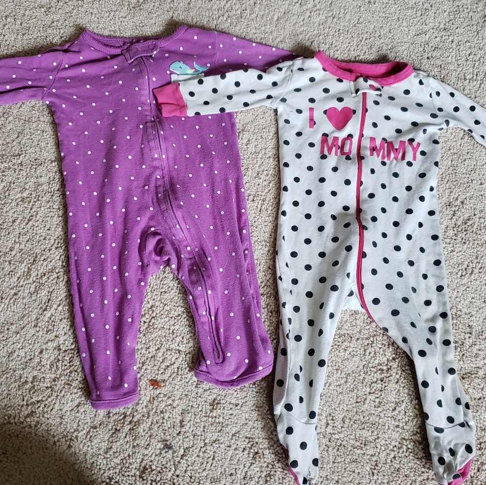 Baby girl 3-6 month footed sleep & play set